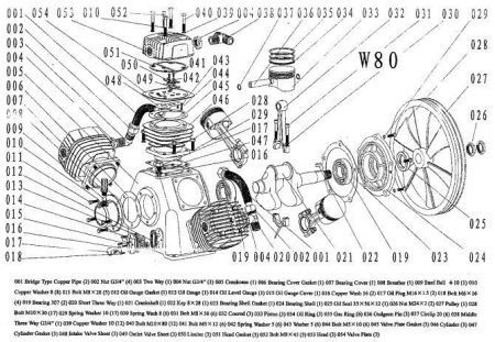 Прокладка клапанной плиты 045W80, 048V80 для поршневого блока W80 фото