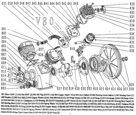 Коленвал 019V80 для поршневого блока V80 фото